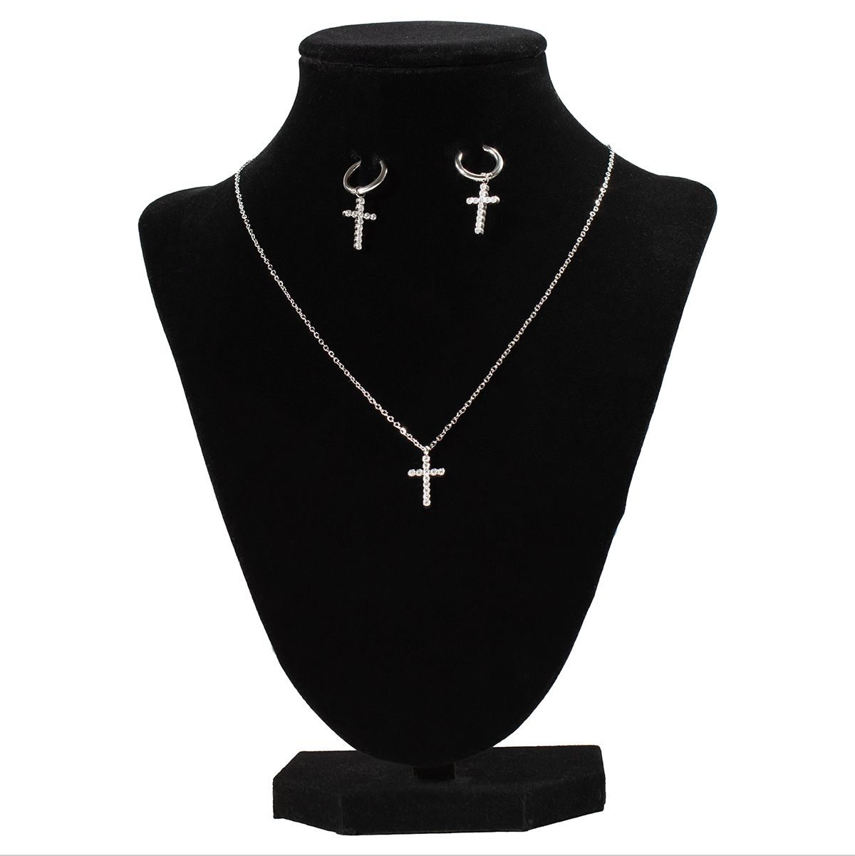 BLAZIN&#39; ROXX DAINTY CROSS NECKLACE &amp; EARRING SET