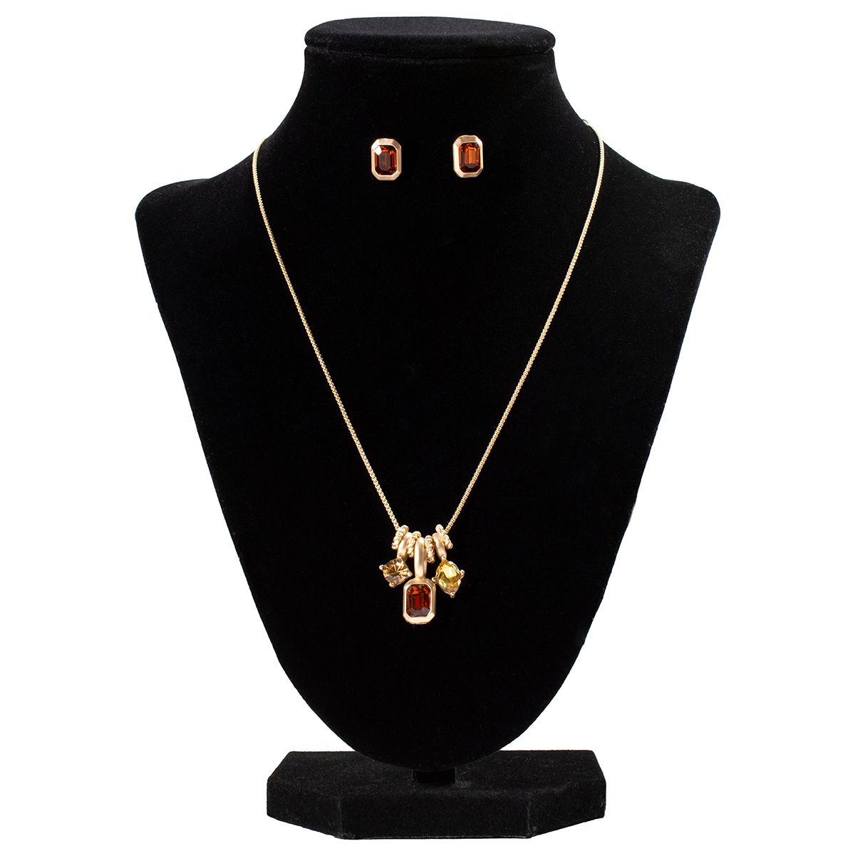 BLAZIN&#39; ROXX GEMSTONE CHARMS EARRING &amp; NECKLACE SET