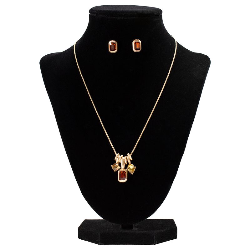 BLAZIN&#39; ROXX GEMSTONE CHARMS EARRING &amp; NECKLACE SET