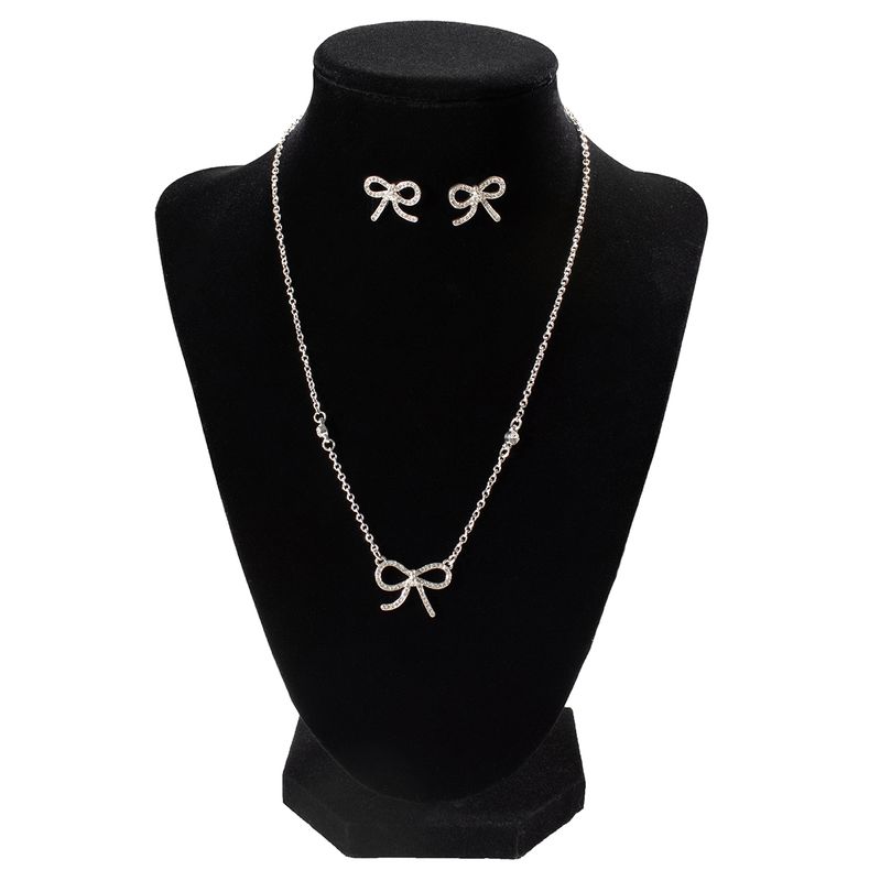BLAZIN&#39; ROXX CRYSTAL BOW EARRING &amp; NECKLACE SET