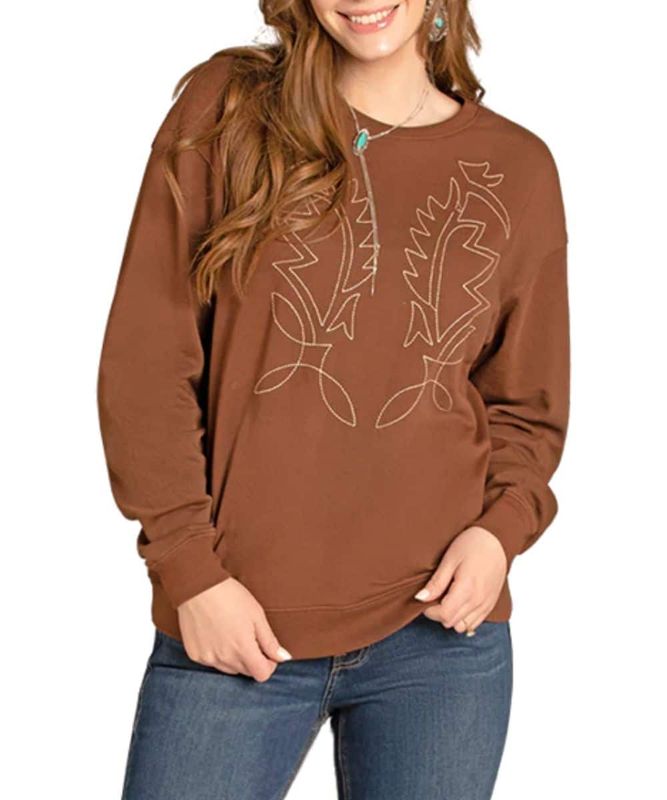 ROCK &amp; ROLL EMBROIDERED SWEATSHIRT