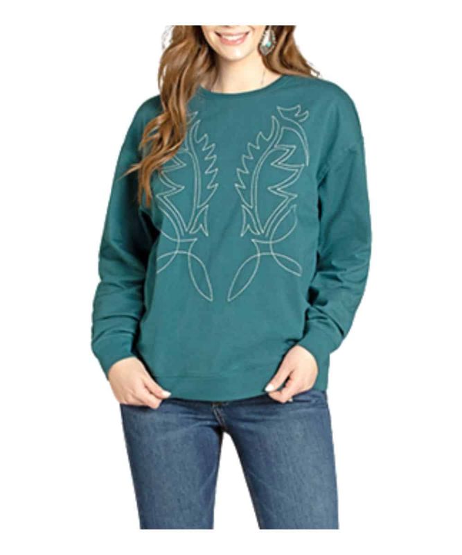 ROCK &amp; ROLL EMBROIDERED SWEATSHIRT