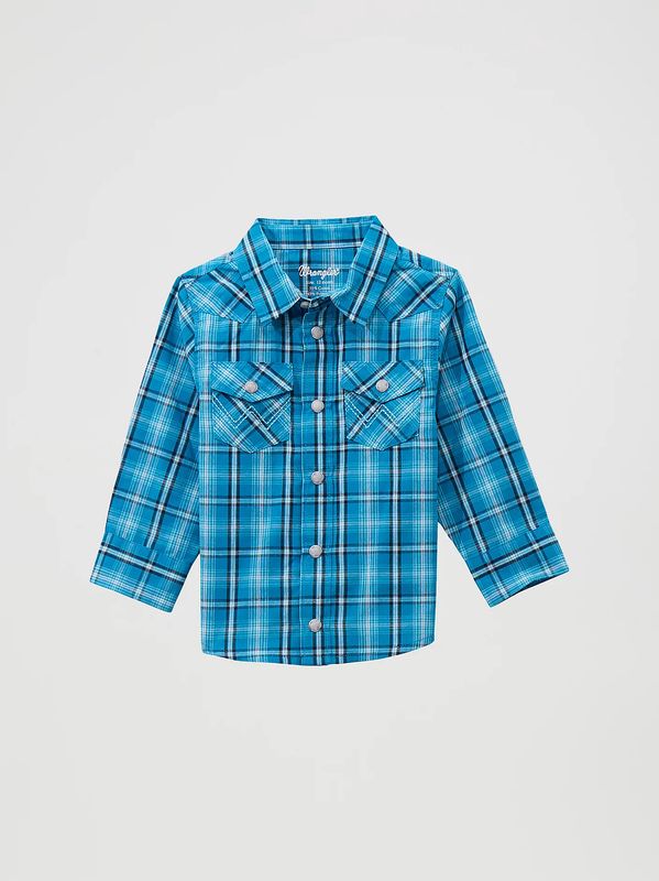WRANGLER PLAID WESTERN SNAP SHIRT