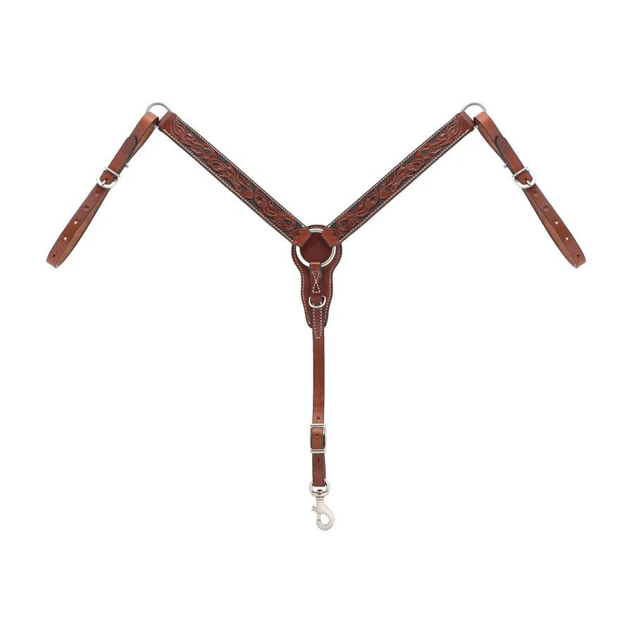 WEAVER PONY CARVED CHESTNUT BREAST COLLAR
