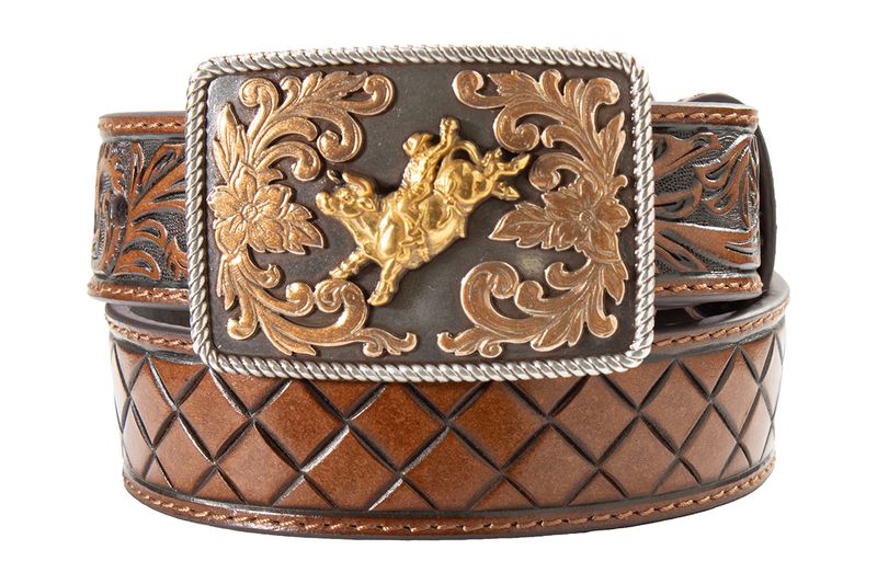 3D EMBOSSED BULL RIDER BELT