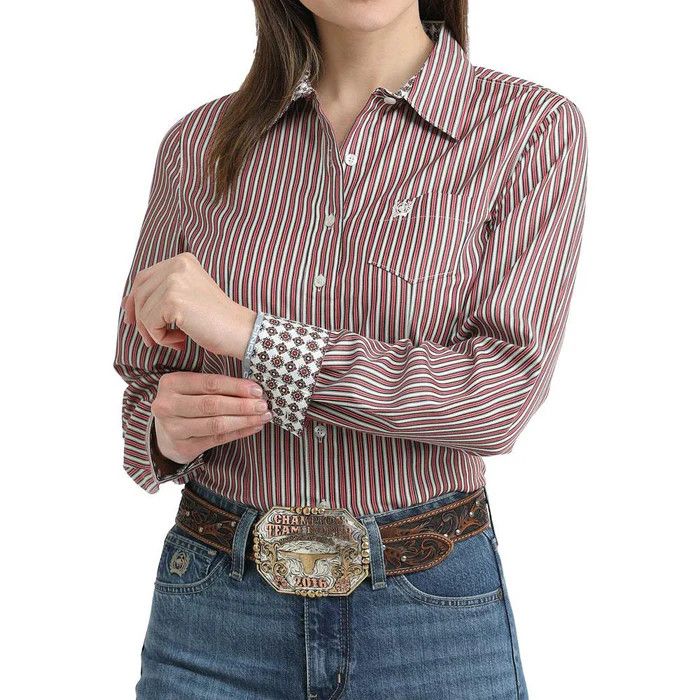 CINCH TENCEL STRIPE BUTTON DOWN SHIRT