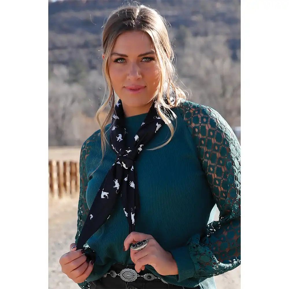 CRUEL DENIM HORSE SATIN WILD RAG