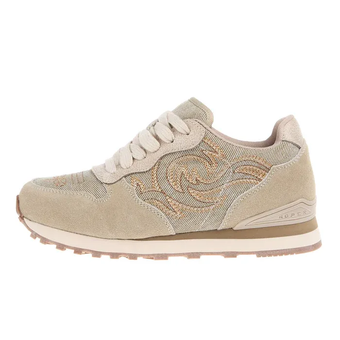 ROPER GIDDY UP COW SUEDE WESTERN STITCH SHOE