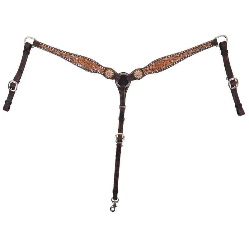 CIRCLE Y WHITE DAISY FILIGREE BREAST COLLAR