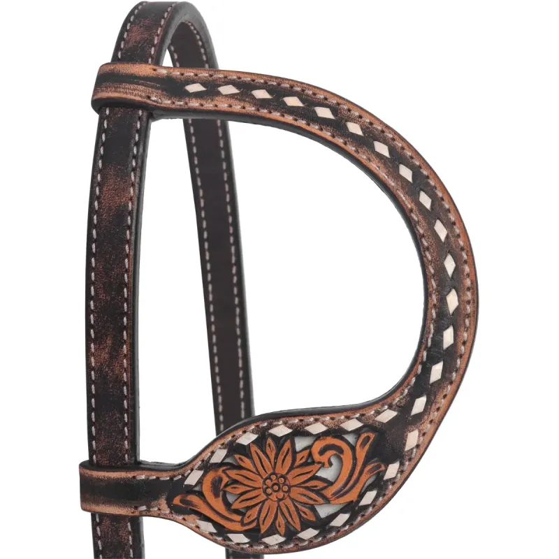 CIRCLE Y WHITE DAISY FILIGREE ONE EAR HEADSTALL