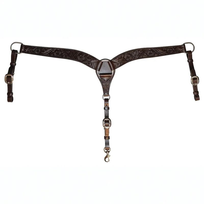 CIRCLE Y CONTOURED FLORAL TOOLED BREAST COLLAR