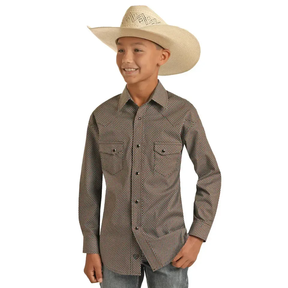 ROCK &amp; ROLL HORSESHOE SNAP PRINT SHIRT