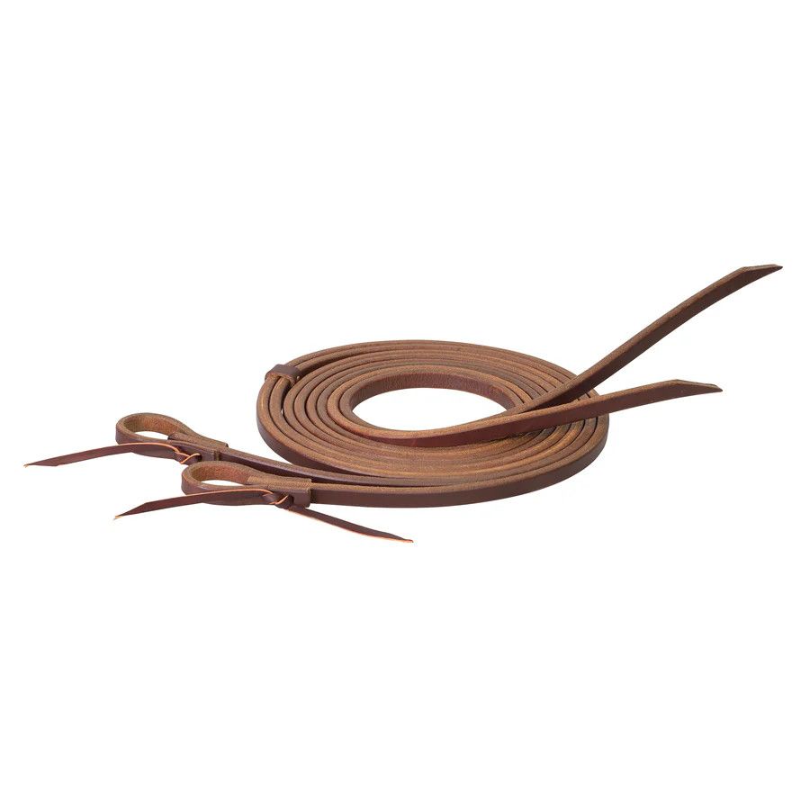 WEAVER EXTRA HEAVY HARNESS SPLIT REINS, WATER LOOPS W/TIE LACES