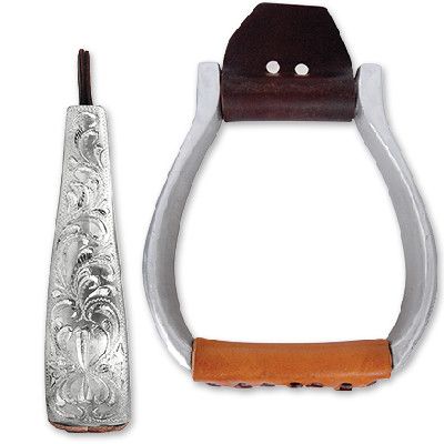 MARTIN ENGRAVED ALUMINUM FLAT BOTTOM STIRRUPS, 1-1/2"