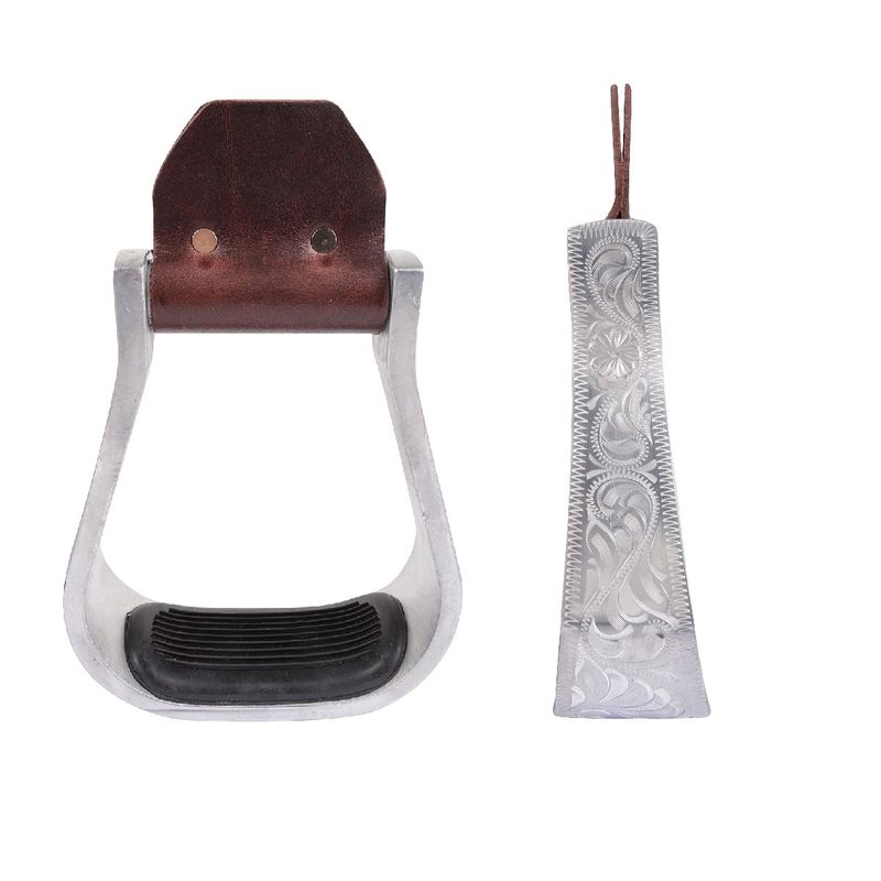 MARTIN SADDLERY ENGRAVED ALUMINUM STIRRUP W/TREAD