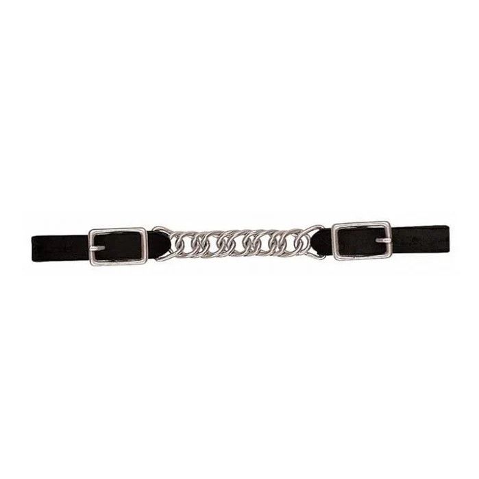WEAVER BLACK LEATHER 4-1/2" SINGLE FLAT LINK CHAIN CURB STRAP