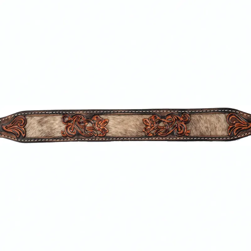 CIRCLE Y PONY SIZE INLAY FILIGREE HAIR ON HIDE BREAST COLLAR