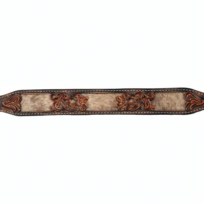 CIRCLE Y PONY SIZE INLAY FILIGREE HAIR ON HIDE BREAST COLLAR