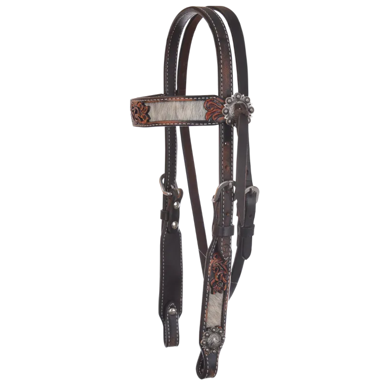 CIRCLE Y PONY INLAID FILIGREE BROWBAND HEADSTALL
