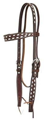 SCOTT THOMAS SADDLERY CHOCOLATE ROUGHOUT BROWBAND HEADSTALL