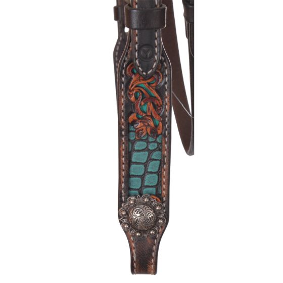 CIRCLE Y TURQUOISE GATOR PONY HEADSTALL