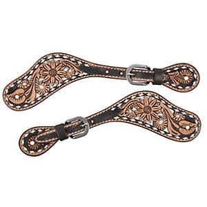 CIRCLE Y WHITE DAISY FILIGREE SPUR STRAPS