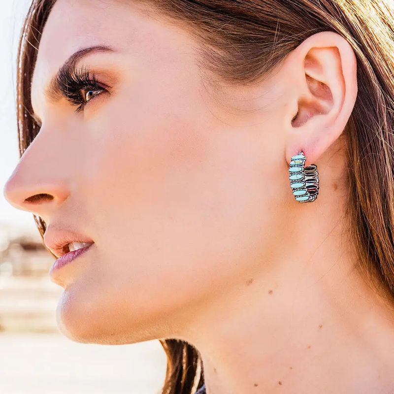 MONTANA SILVERSMITHS TURQUOISE RUN EARRINGS