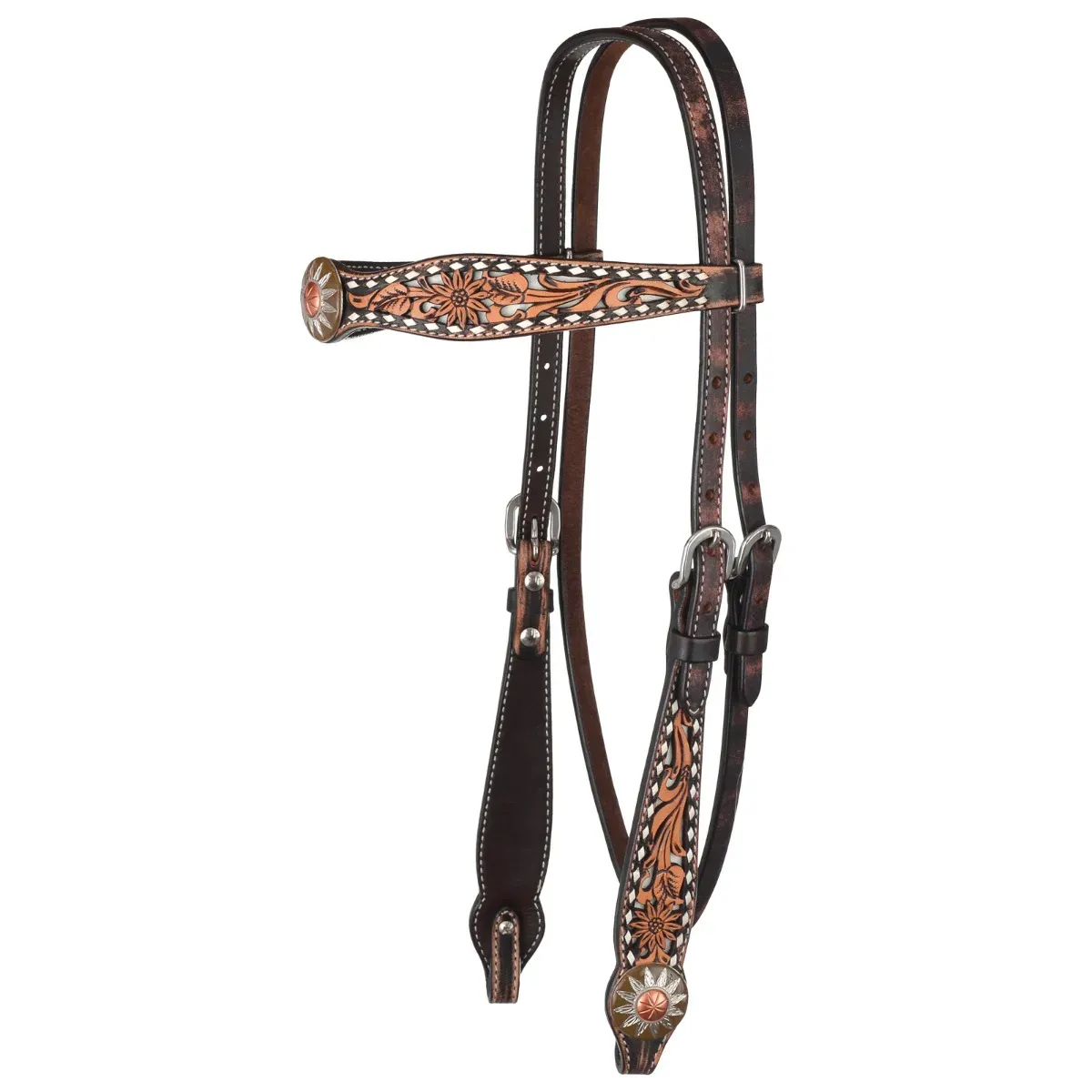 CIRCLE Y WHITE DAISY FILIGREE BROWBAND HEADSTALL