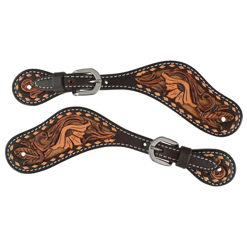 CIRCLE Y DUSTY FLORAL SPUR STRAPS, LADIES/YOUTH