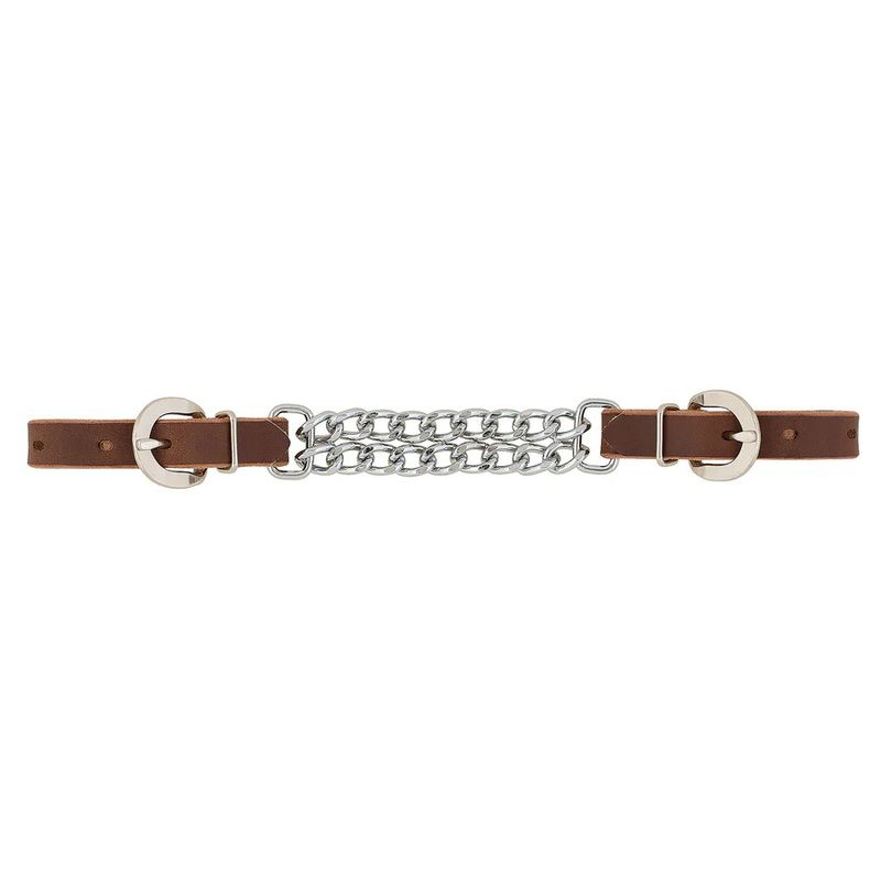 WEAVER BRIDLE LEATHER 4-1/4" DOUBLE FLAT LINK CHAIN CURB STRAP