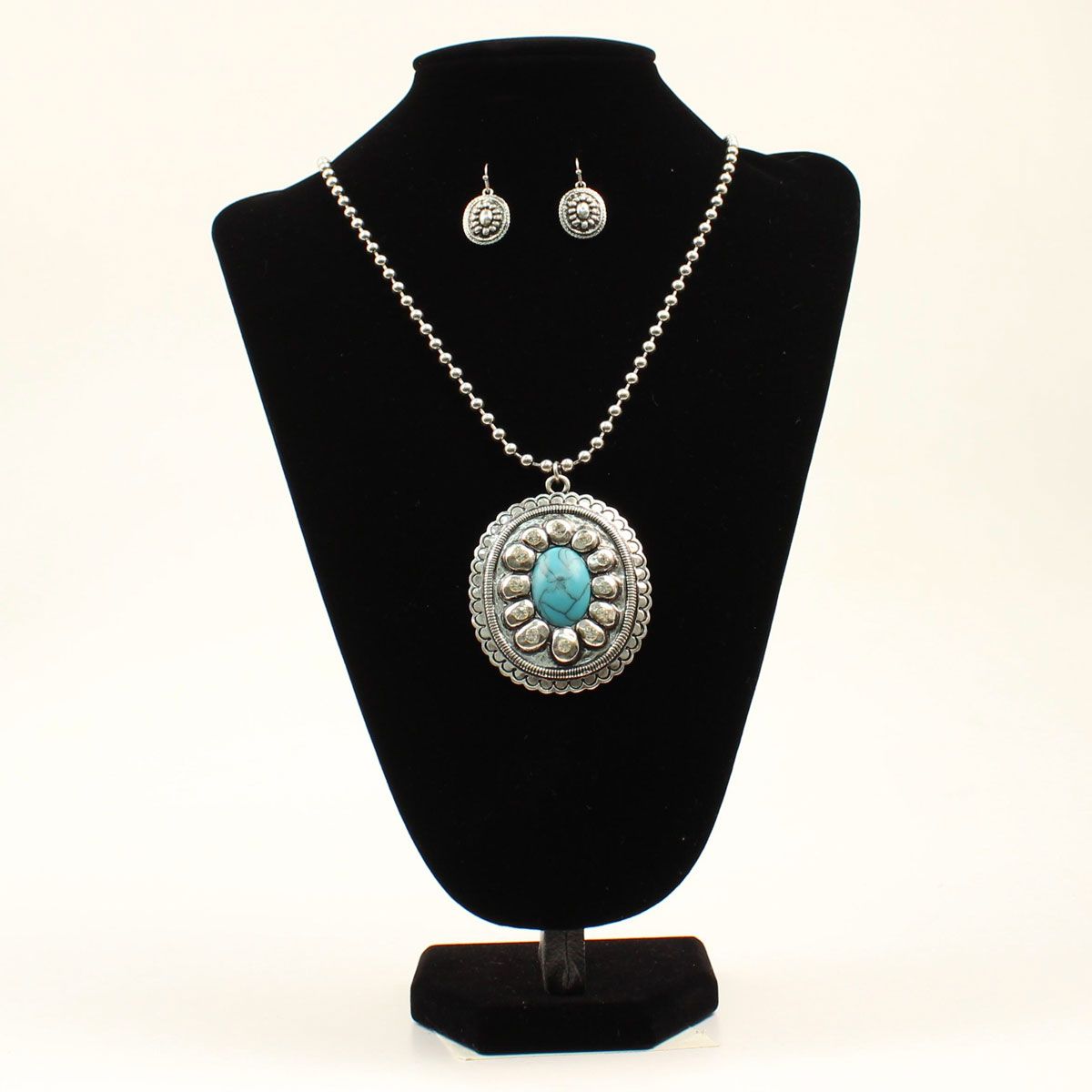 LARGE OVAL PENDANT JEWELRY SET