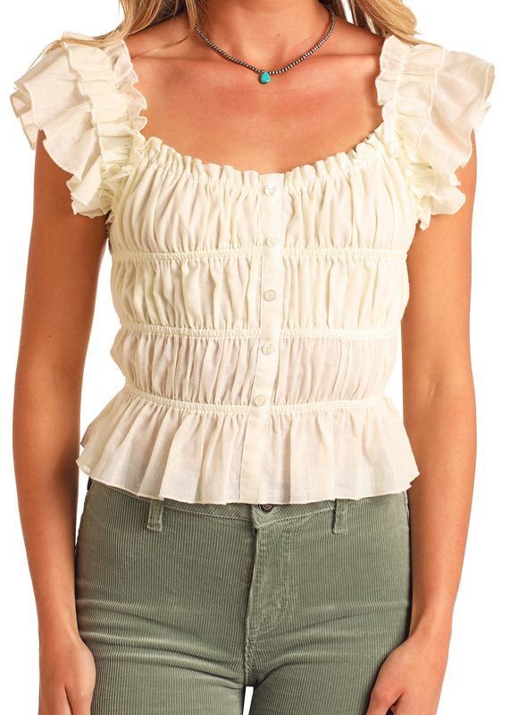 ROCK &amp; ROLL PEPLUM RUCHED CROP TOP