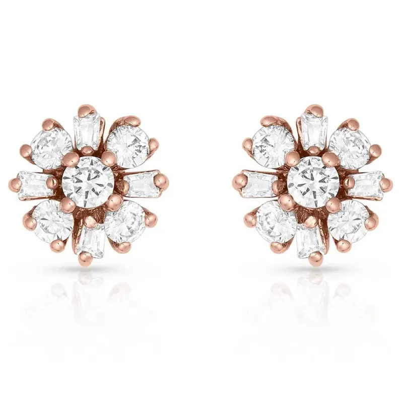 MONTANA SILVERSMITHS SIMPLY BRILLIANT ROSE FLOWER EARRINGS