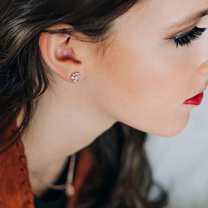 MONTANA SILVERSMITHS SIMPLY BRILLIANT ROSE FLOWER EARRINGS