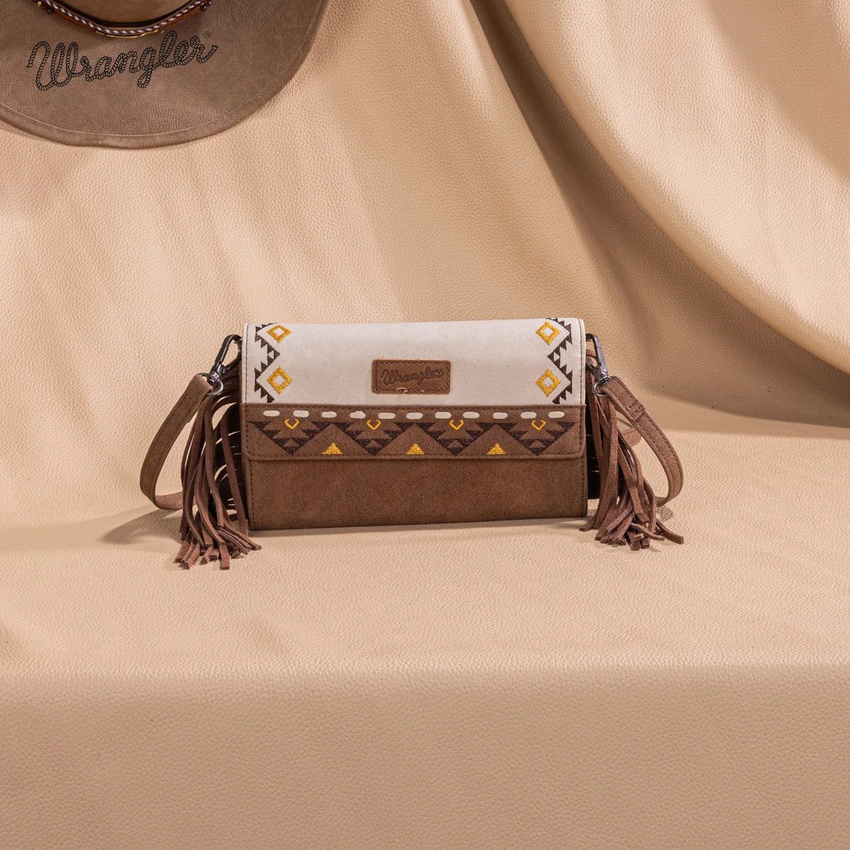 WRANGLER AZTEC FRINGE WALLET/CROSSBODY