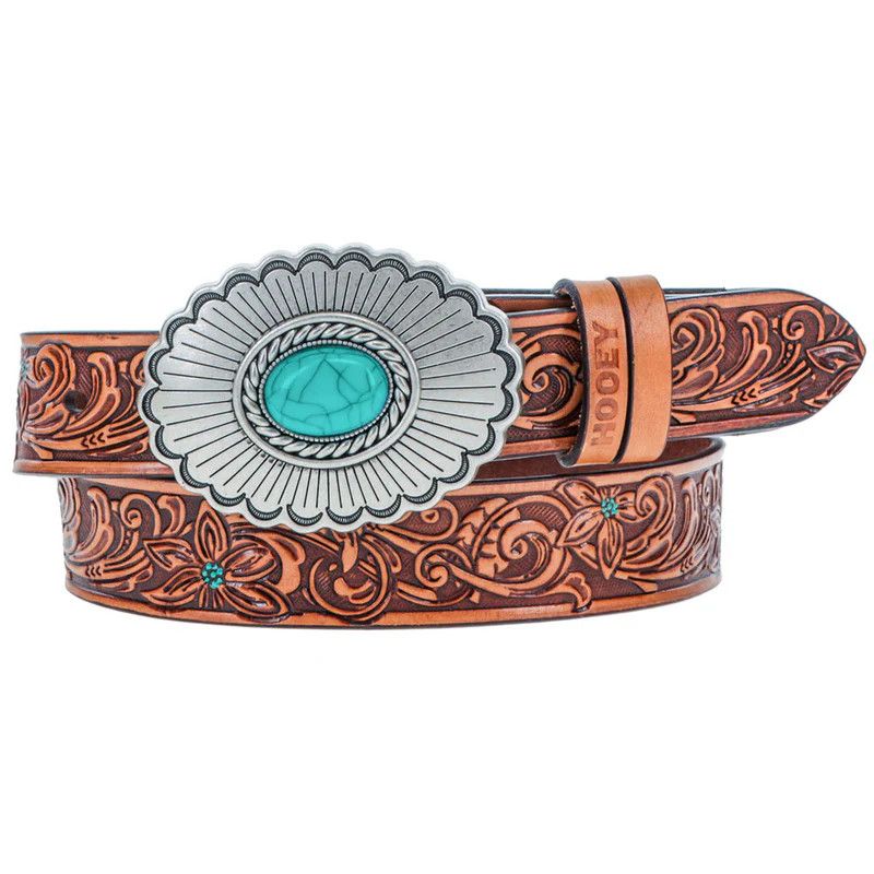 HOOEY "MEDINA" FLORAL EMBOSSED BELT