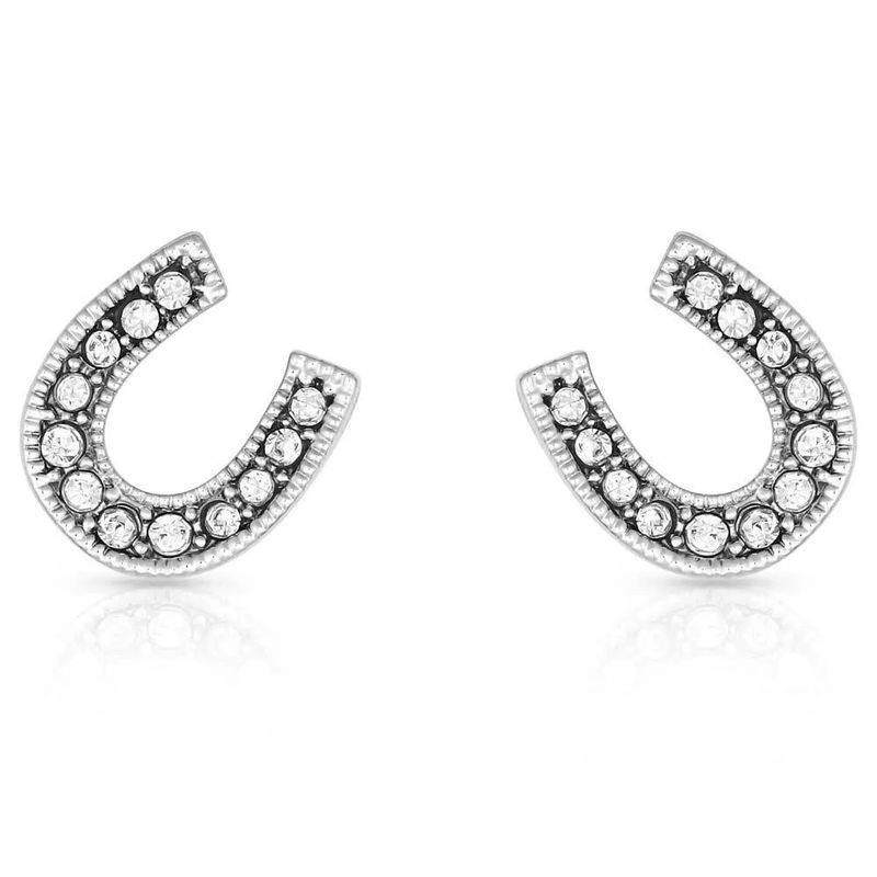 MONTANA SILVERSMITHS CRYSTAL CLEAR STUCK ON LUCK EARRINGS