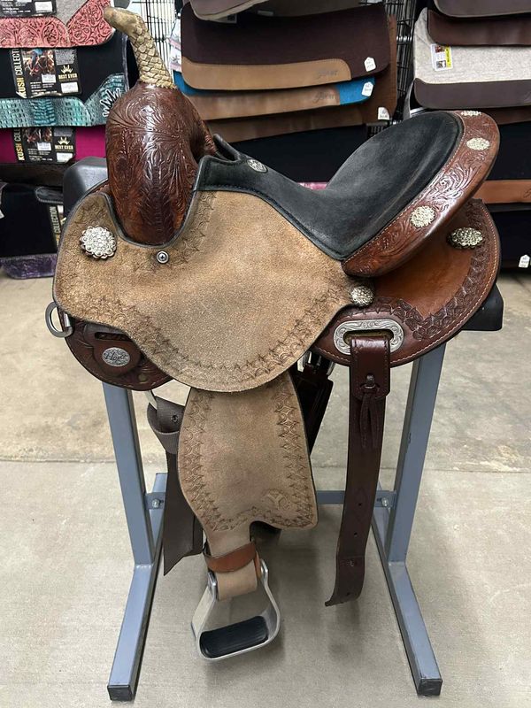 13" Used Circle Y Kelly Kaminski Flex 2 Barrel Saddle - Regular Tree