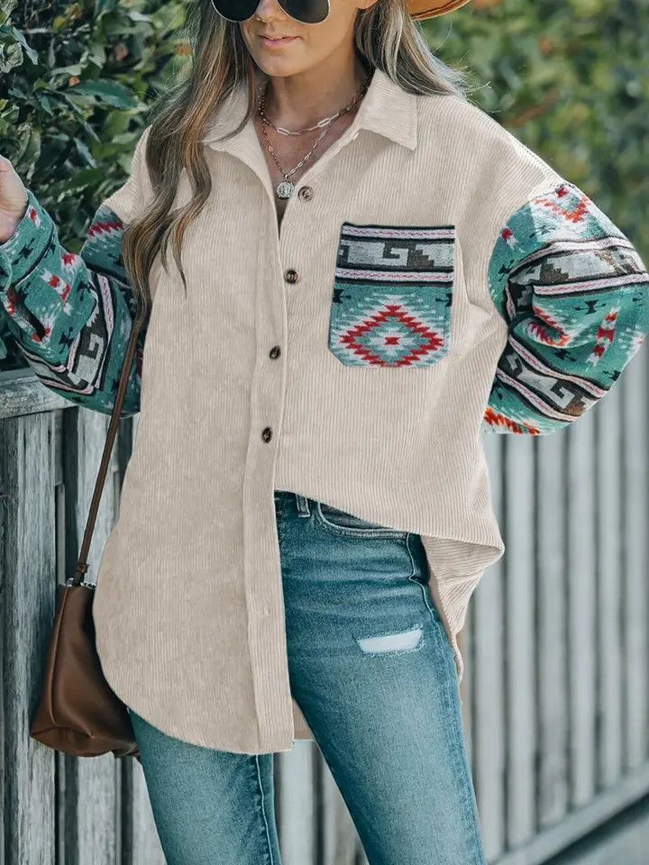 AZTEC PATCHWORK CORDUROY JACKET