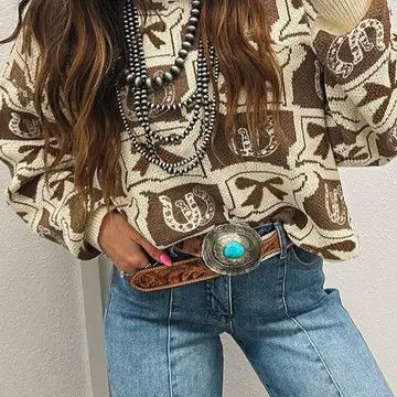 COWBOY BOW KNIT SWEATER