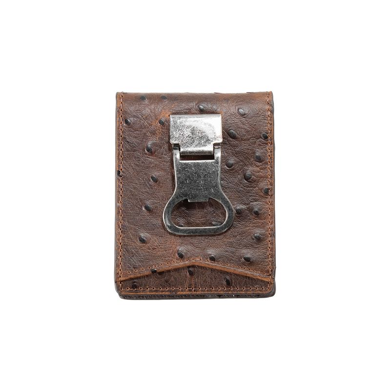 NOCONA OSTRICH BIFOLD MONEY CLIP WALLET