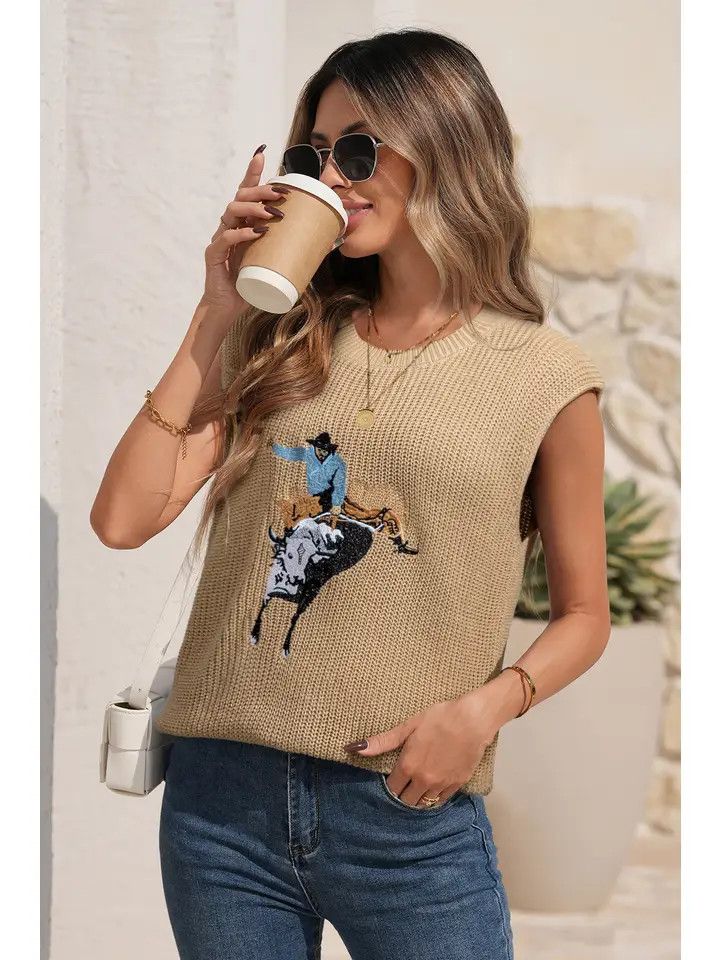 COWBOY SLEEVELESS SWEATER