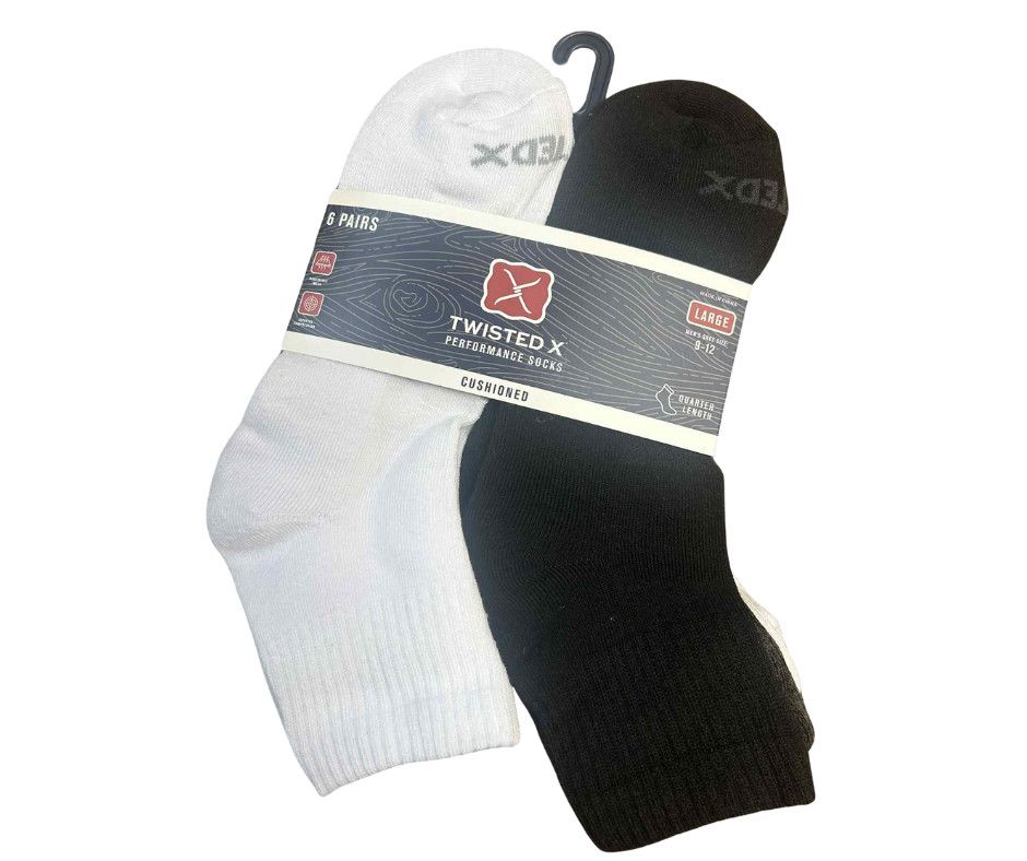 TWISTED X PERFORMANCE CUSHIONED QUARTER SOCKS