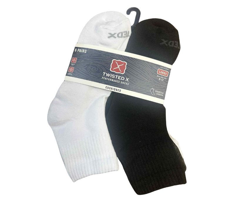 TWISTED X PERFORMANCE CUSHIONED QUARTER SOCKS