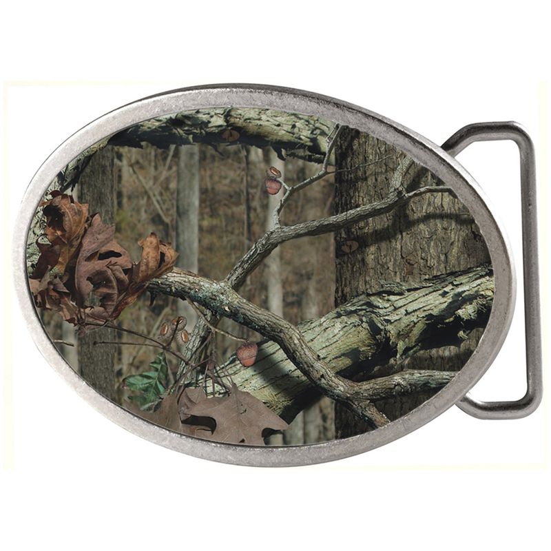 MOSSY OAK INFINITY CHROME OVAL BELT BUCKLE