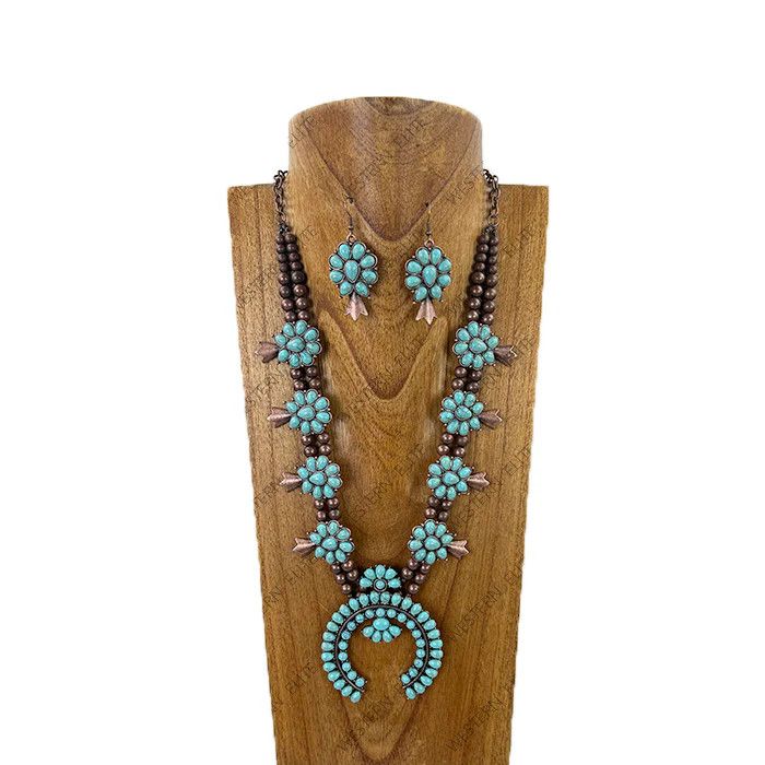 COPPER NAVAJO SQUASH BLOSSOM NECKLACE