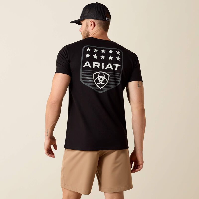ARIAT STRIPE PATRIOTIC BADGE T-SHIRT