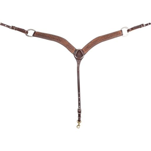 MARTIN SADDLERY BREASTCOLLAR, 2" WEAVE TOOLED