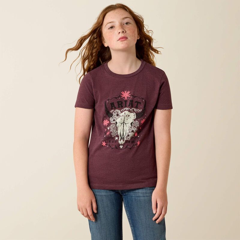 ARIAT SKULLS FLORAL T-SHIRT