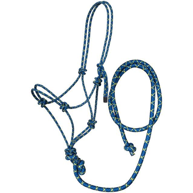 TOUGH 1 TRI-COLOR ROPE HALTER WITH LEAD